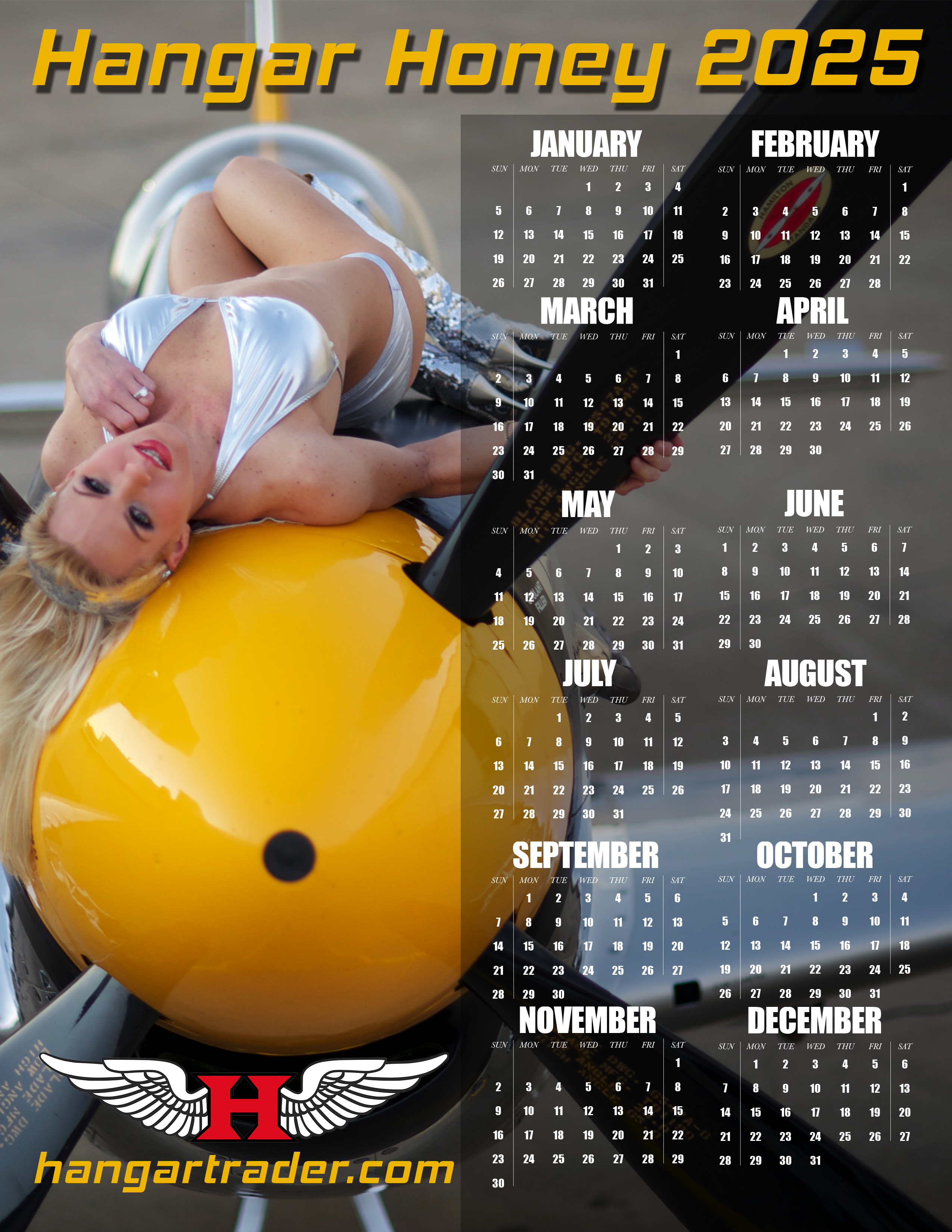 2025 Hangar Honey Calendar (Magnetic)